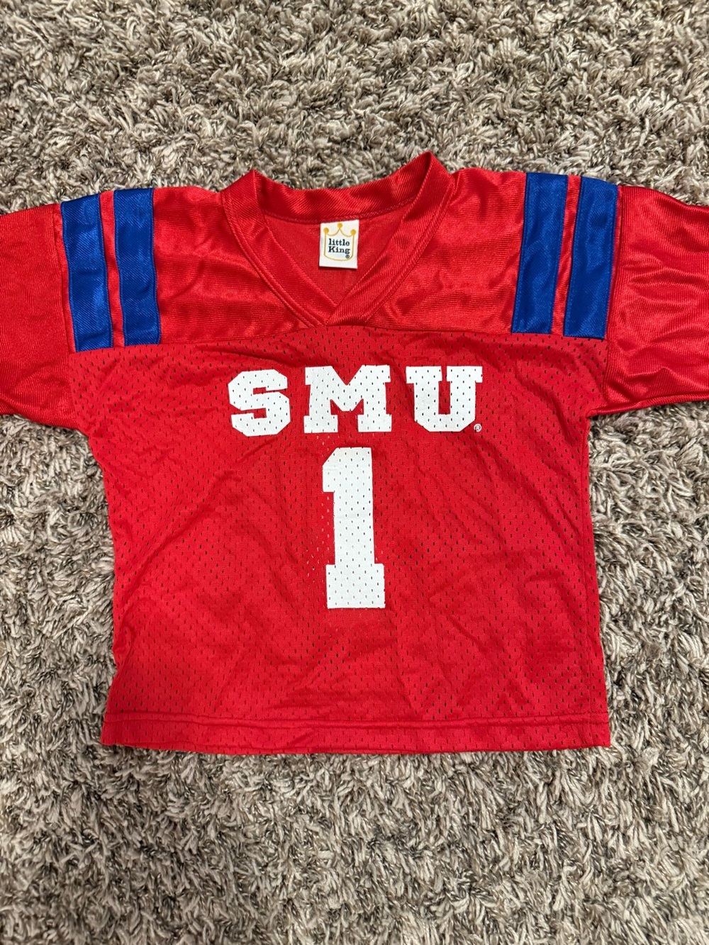 SMU Red Kids Jersey Top with Number 1